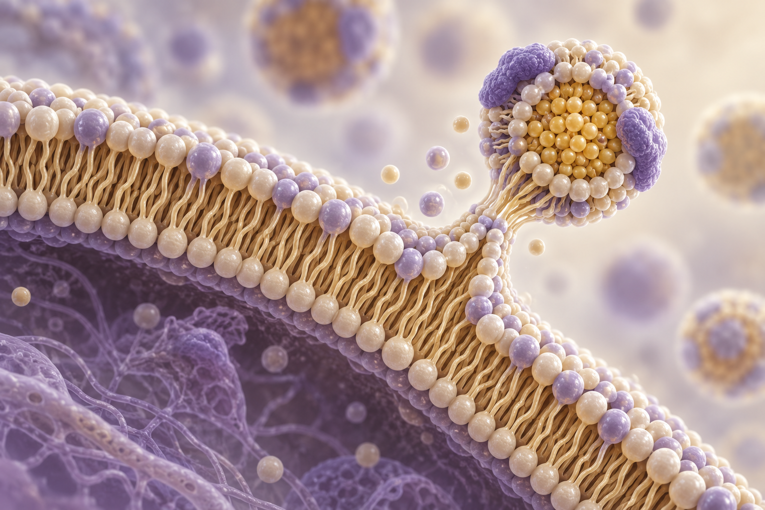 Illustration for the section: One molecule at the intersection of membranes, liver, and metabolism