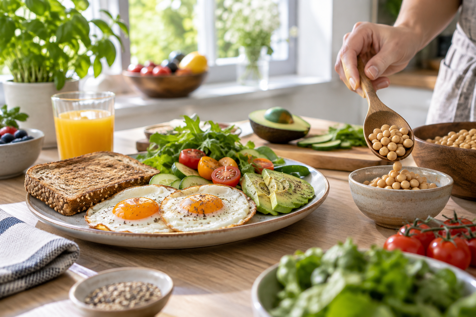 Illustration for the section: Daily guidelines and choline in regular food