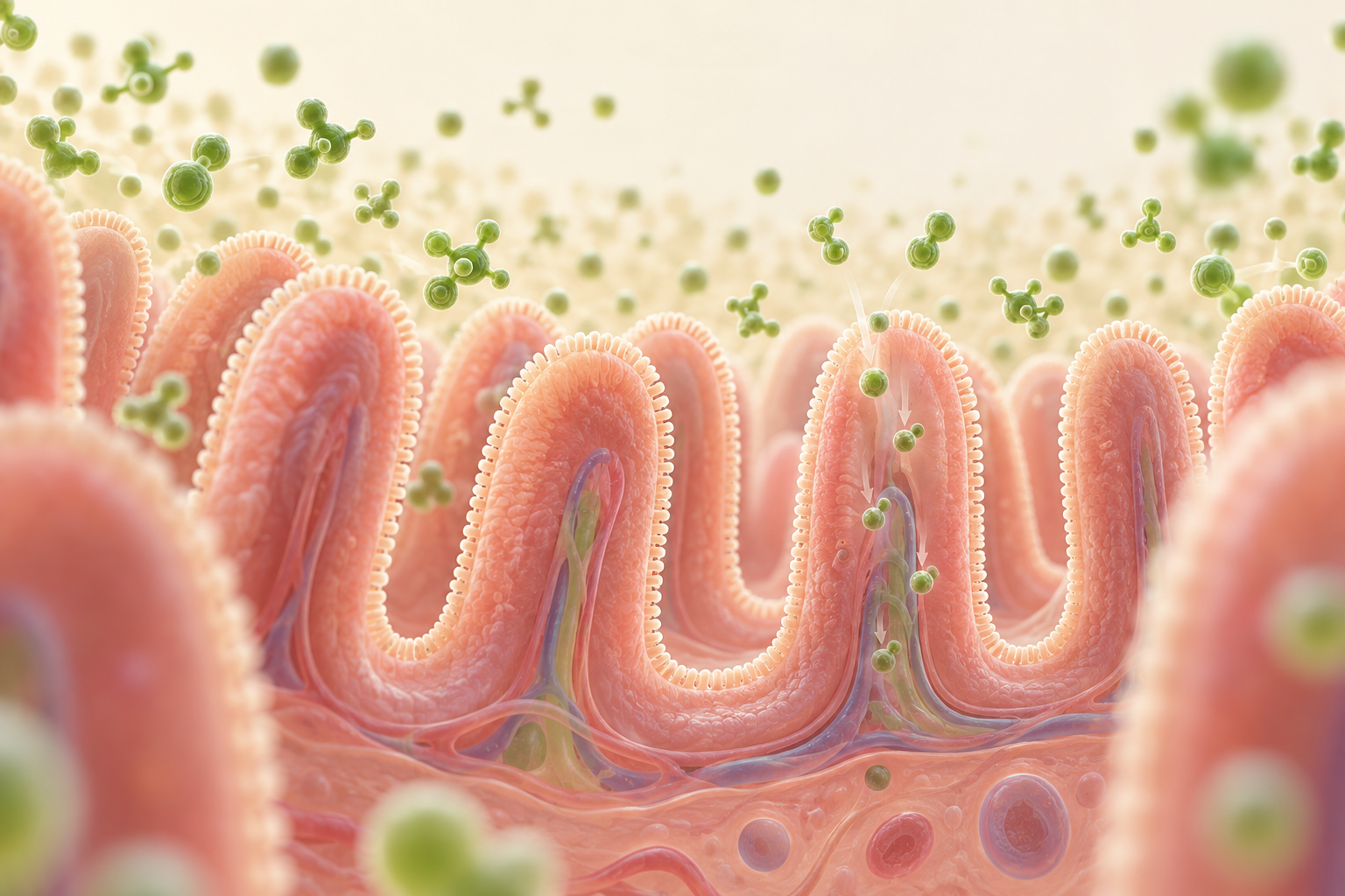 Illustration for the section: The journey of catechins through the gut, blood, and cell