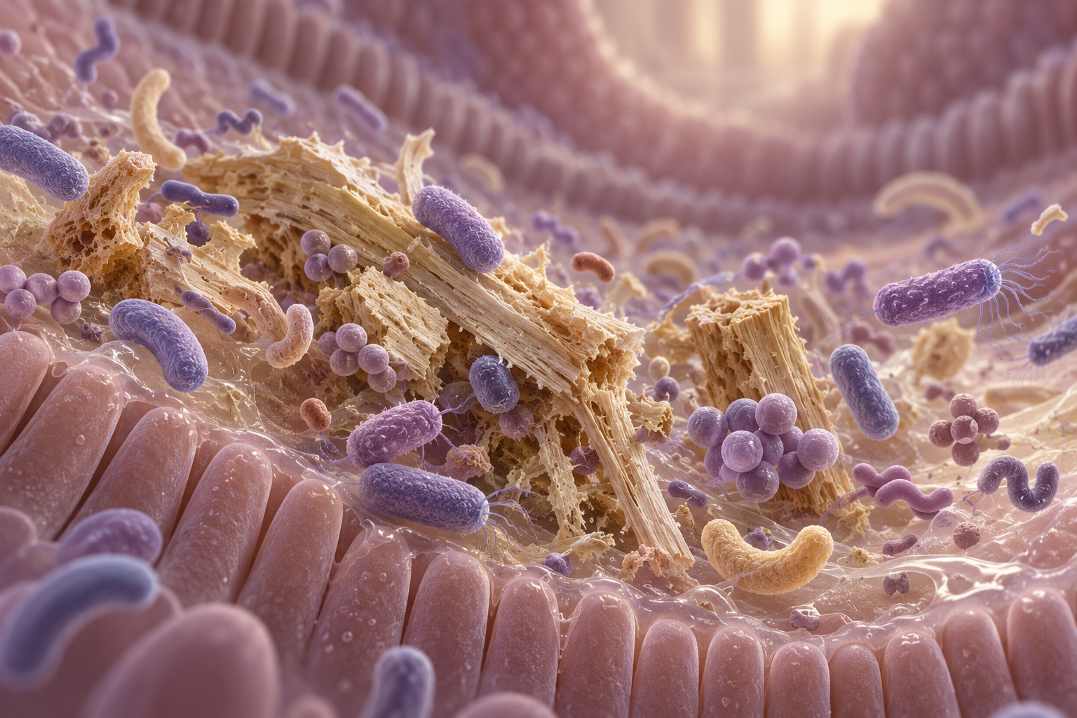 Illustration for the section: What happens after a meal: absorption and microbiota activity