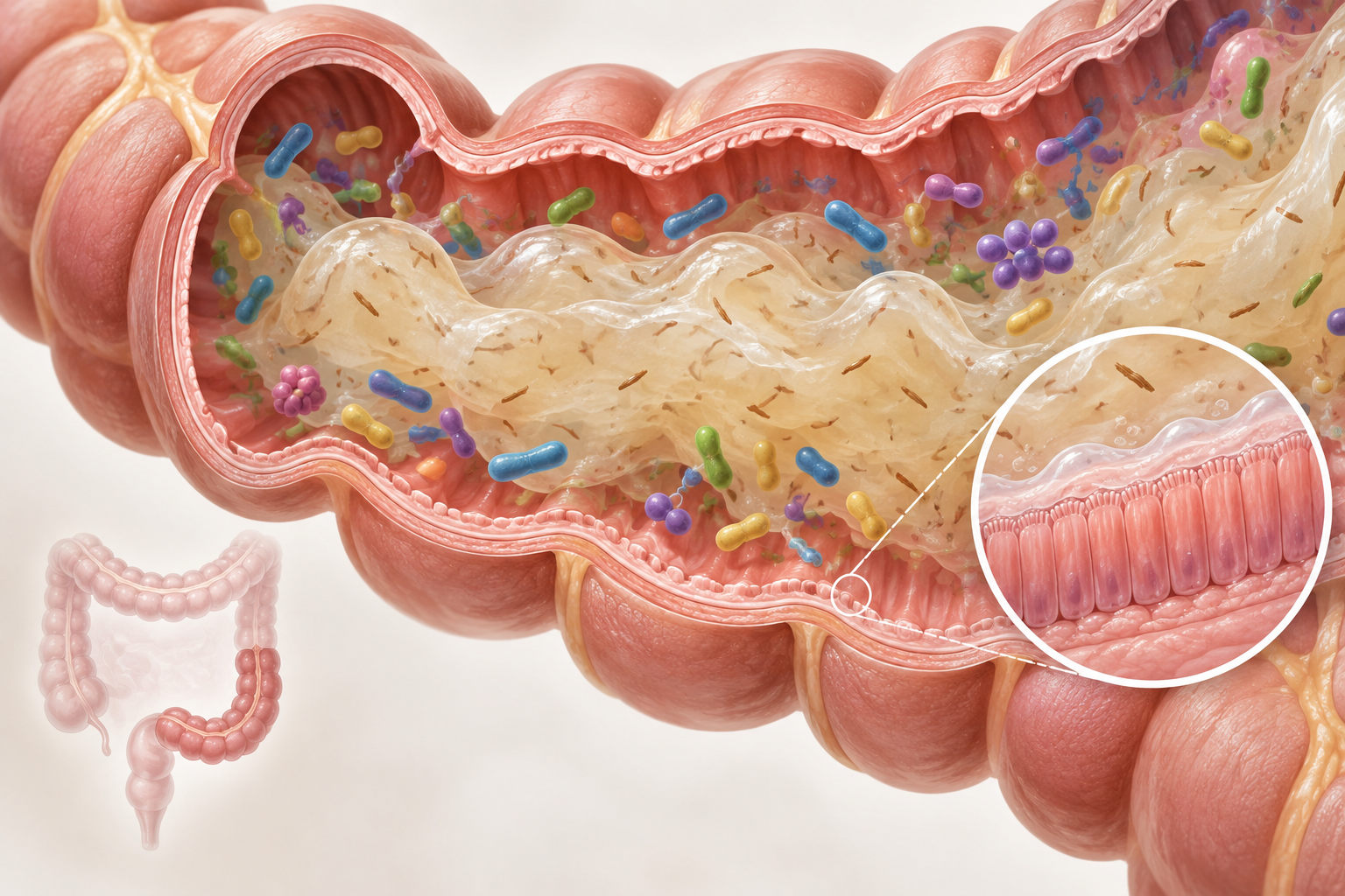 Illustration for the section: Microbiota and limited fermentation